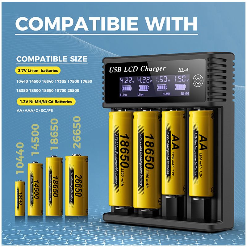 USB LCD Batterie Smart Ladegerät Für 18650 3,7 V Wiederaufladbare Lithium-Batterie Für 1,2 V NI-MH AA / AAA Batterie
