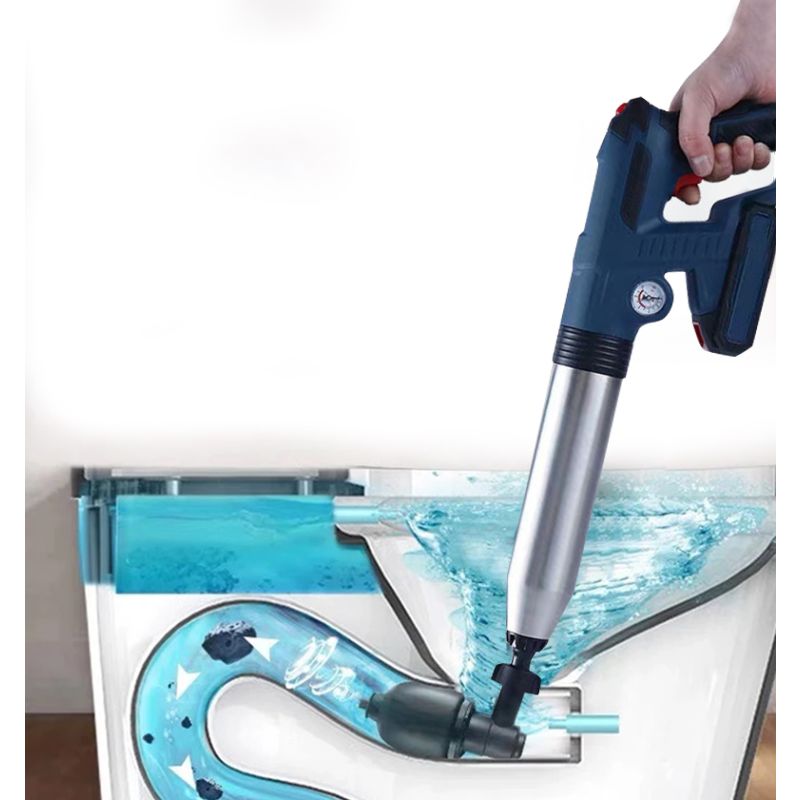 Elektrische Kanalbaggerwerkzeuge Verstopfte Toilettenkolben Air Drain Blaster Gun Hochdruck-Luftabflussreiniger