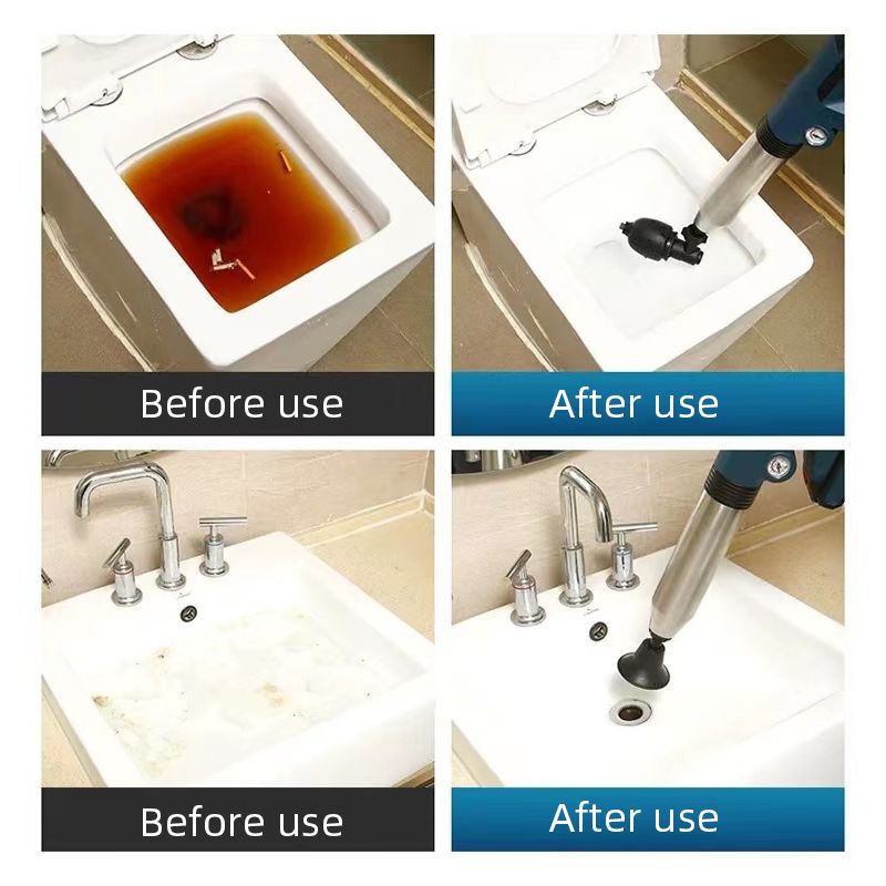 Elektrische Kanalbaggerwerkzeuge Verstopfte Toilettenkolben Air Drain Blaster Gun Hochdruck-Luftabflussreiniger