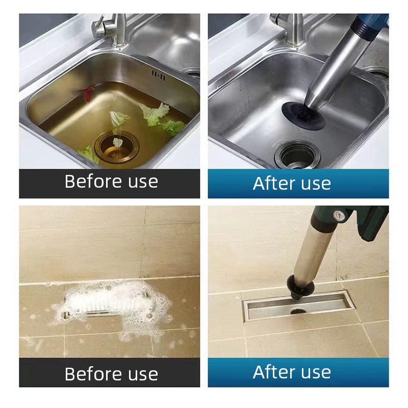 Elektrische Kanalbaggerwerkzeuge Verstopfte Toilettenkolben Air Drain Blaster Gun Hochdruck-Luftabflussreiniger