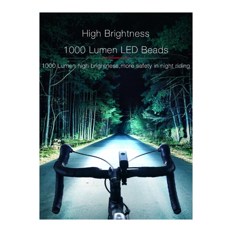 EOS530 Fahrradlicht 1000LM Fahrradlicht USB wiederaufladbar wasserdicht Fahrradscheinwerfer 4800 mAh MTB Frontlampe