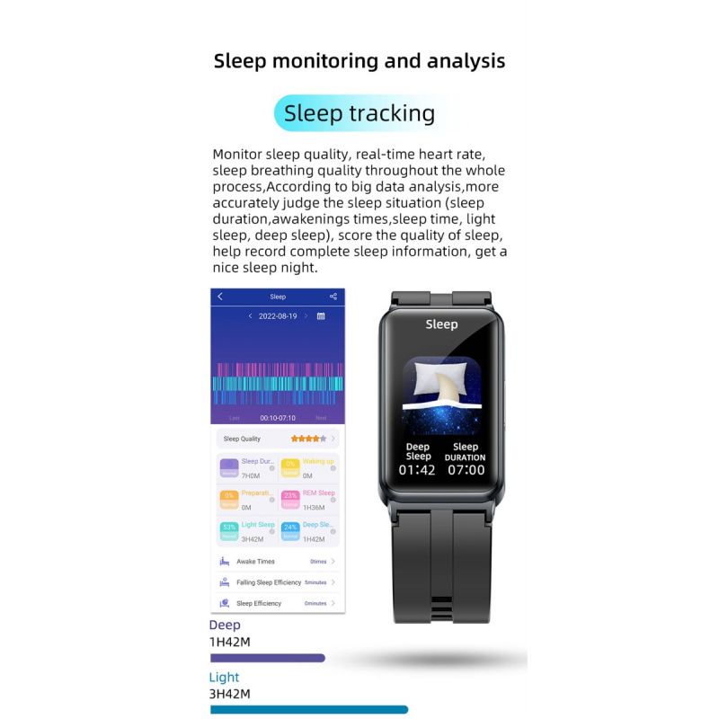 EP01 Blutzucker-Zucker-Smartwatch EKG  PPG HRV-Herzfrequenztemperatur 1,47 