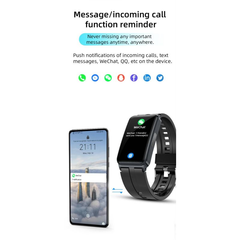 EP01 Blutzucker-Zucker-Smartwatch EKG  PPG HRV-Herzfrequenztemperatur 1,47 