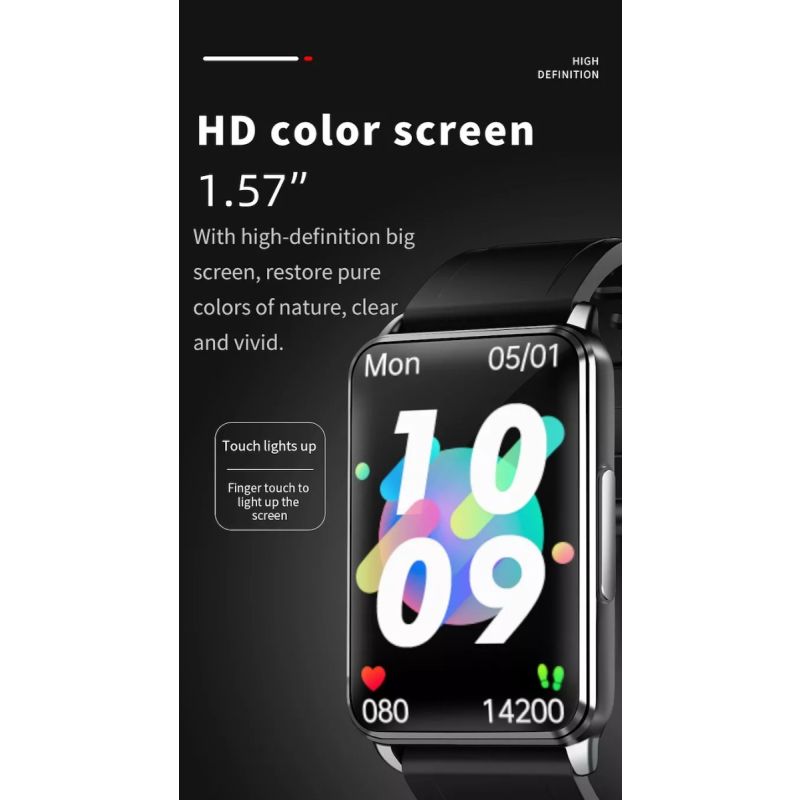 EP02 Blutzucker-Zucker-Smartwatch EKG  PPG HRV-Herzfrequenztemperatur 1,57 