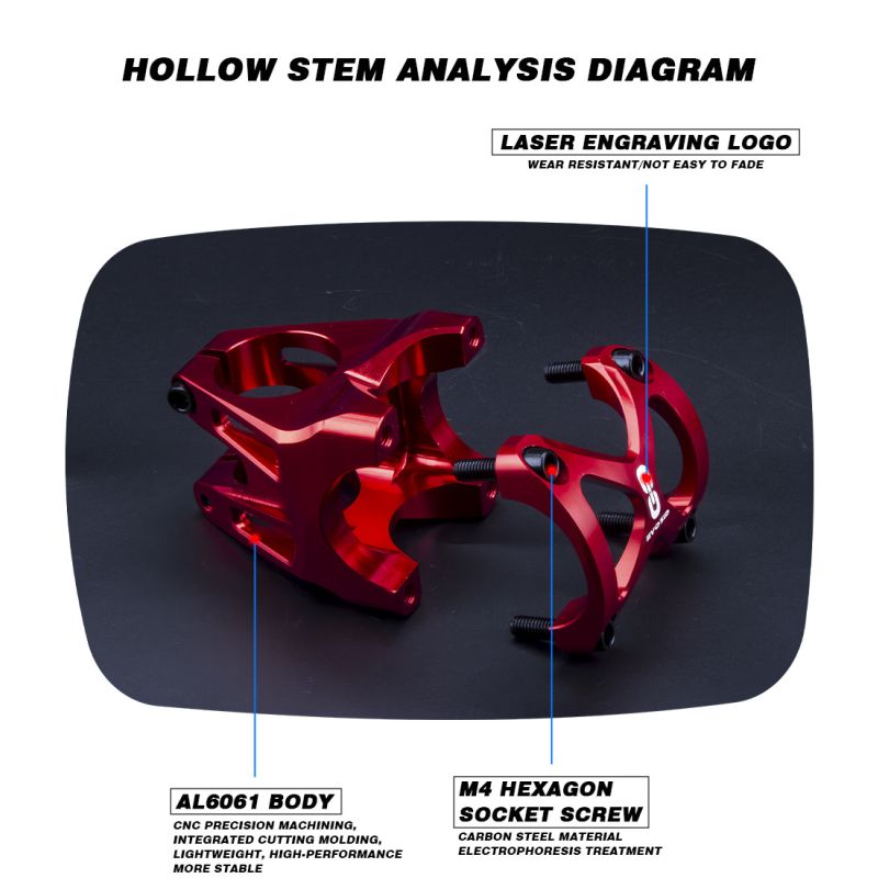 EVOSID Mountainbike Vorbau 31,6mm Rennrad Brücke Kurze Power 40mm Stange Lenker Tisch MTB Radfahren Verstellbare Vorbau riser