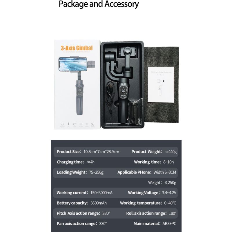 F10 pro Stabilisator 3-Achsen-Gimbal-Stabilisator für Telefone