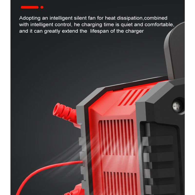 FOXSUR 20A Tragbares Autobatterieladegerät 12V-24V Motorrad LKW AGM LiFePO4 Blei-Säure-Batterien Automatische Reparaturwartung