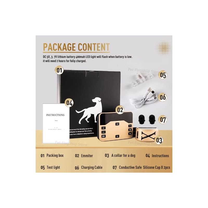 Kabelloses elektronisches Hundezaun- und Elektroschocker-Trainingshalsband für Haustiere