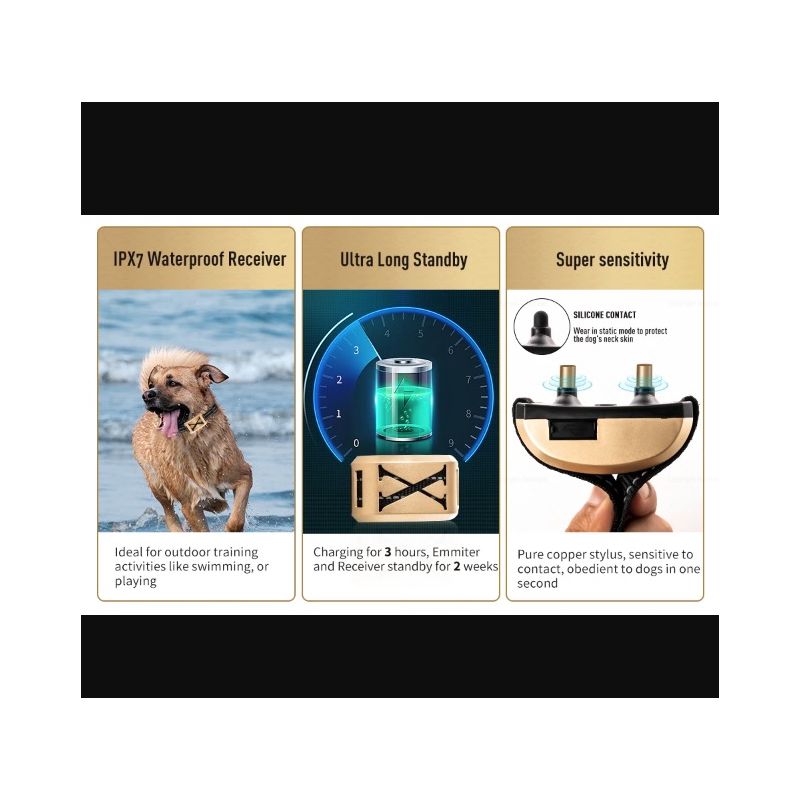 Kabelloses elektronisches Hundezaun- und Elektroschocker-Trainingshalsband für Haustiere