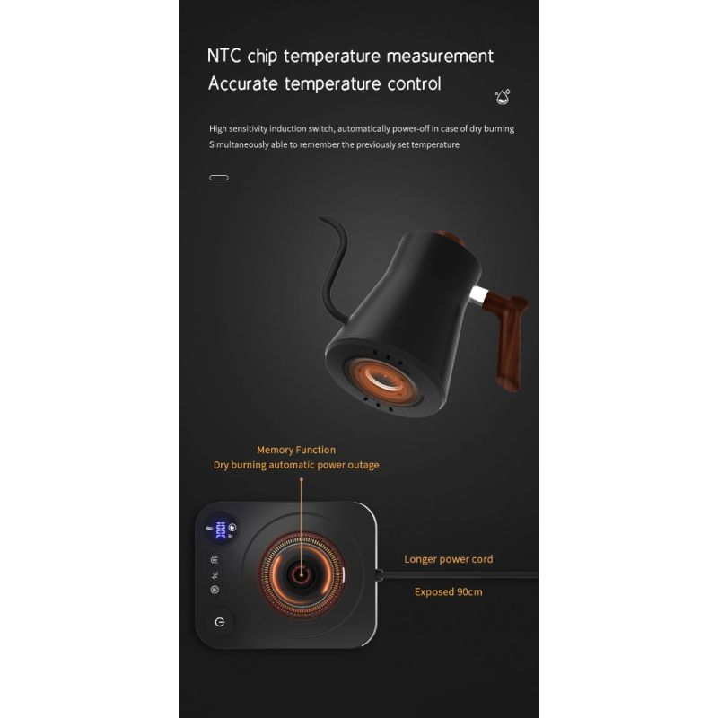 Elektrischer Schwanenhals-Wasserkocher, Echtzeit-Temperaturregelung, Warmwasserboiler