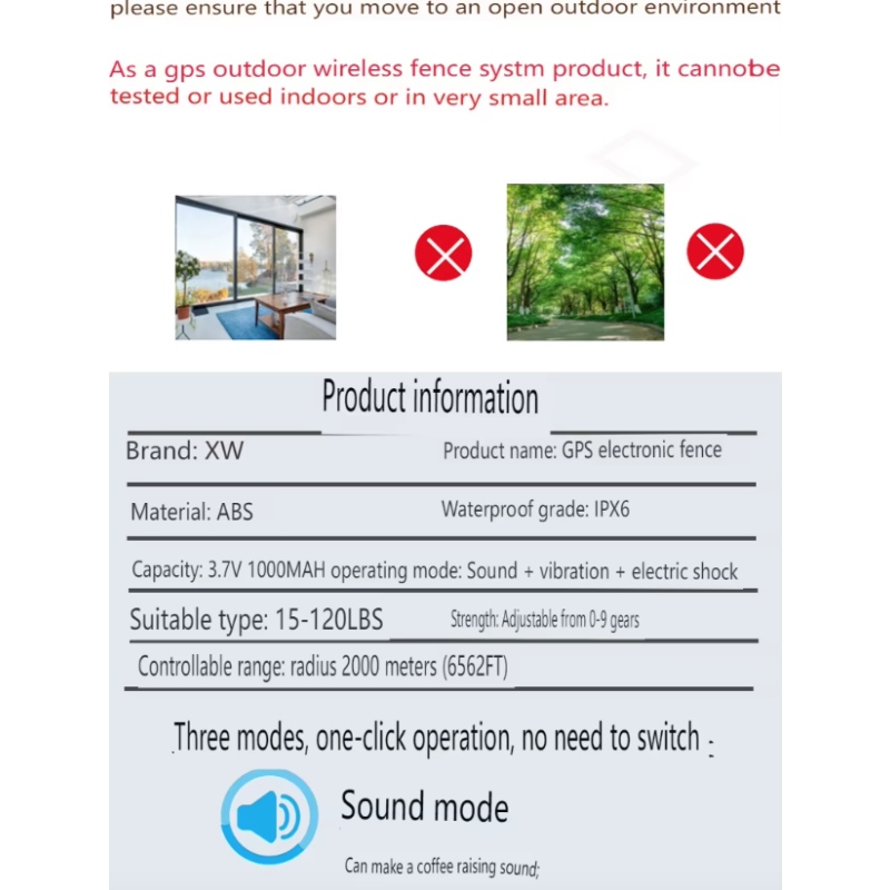 Drahtloses GPS-Hundezaunsystem, intelligentes elektrisches automatisches Bellstoppgerät, Schockhalsband für das Hundetraining mit OLED-Bildschirm