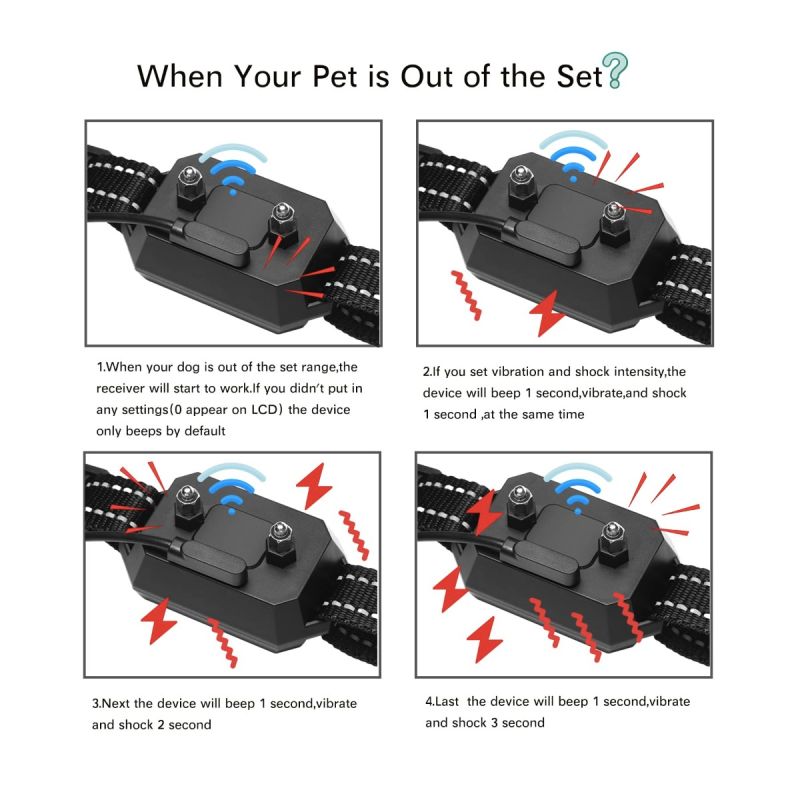 GPS-drahtloser Hundezaun für Haustiere, elektronisches Zaungerät, wasserdichtes Hundetrainingshalsband, Stromschlag, Reichweite 100 bis 3280 Fuß
