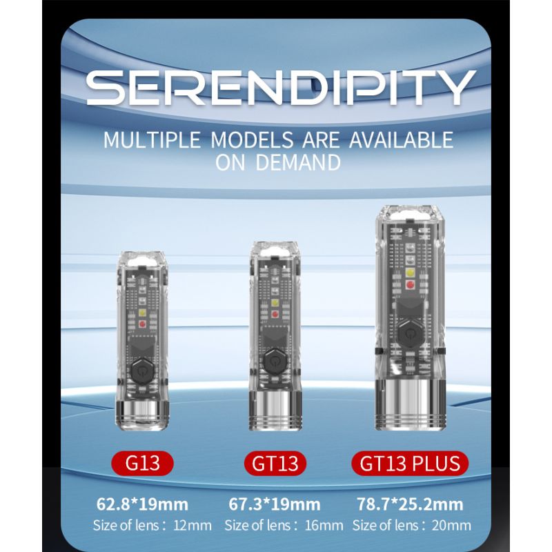 GT13 TIKI Mini Schlüsselanhänger Licht USB-wiederaufladbare tragbare Beleuchtung UV-Licht für den Außenbereich