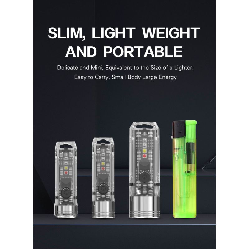 GT13 TIKI Mini Schlüsselanhänger Licht USB-wiederaufladbare tragbare Beleuchtung UV-Licht für den Außenbereich