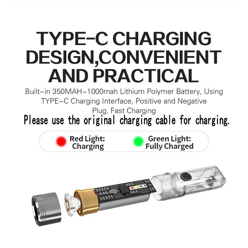 GT13 TIKI Mini Schlüsselanhänger Licht USB-wiederaufladbare tragbare Beleuchtung UV-Licht für den Außenbereich