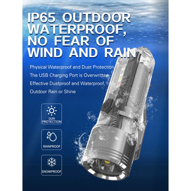 GT13 TIKI Mini Schlüsselanhänger Licht USB-wiederaufladbare tragbare Beleuchtung UV-Licht für den Außenbereich