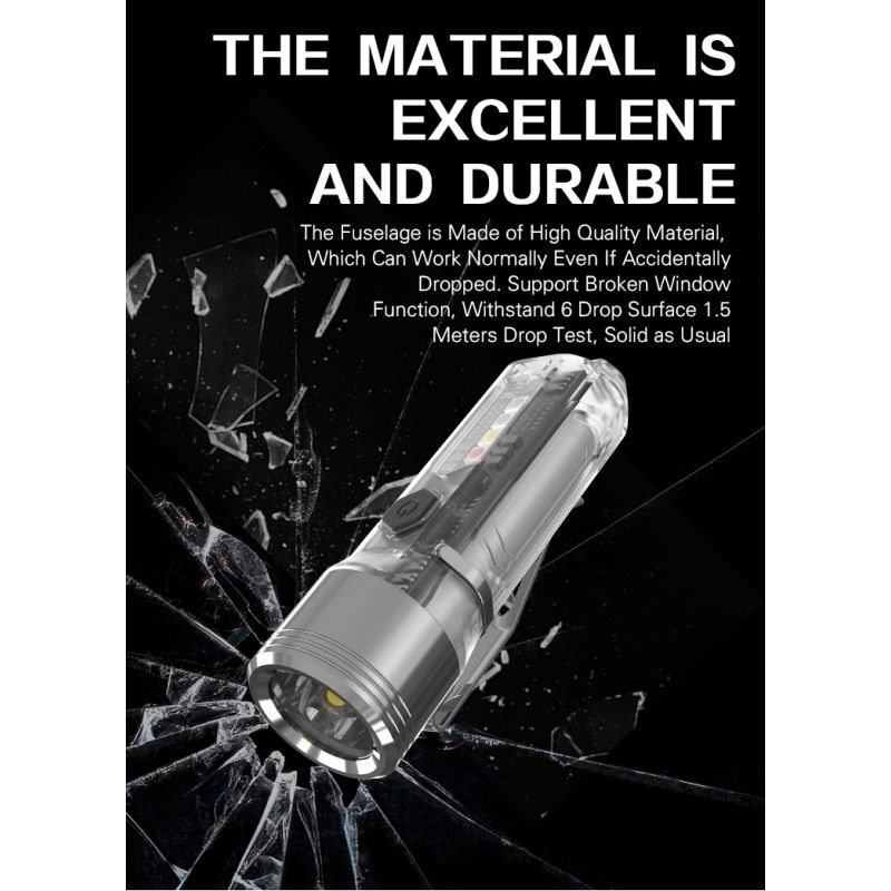 GT13 TIKI Mini Schlüsselanhänger Licht USB-wiederaufladbare tragbare Beleuchtung UV-Licht für den Außenbereich