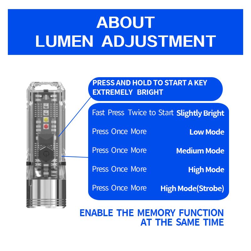 GT13 TIKI Mini Schlüsselanhänger Licht USB-wiederaufladbare tragbare Beleuchtung UV-Licht für den Außenbereich