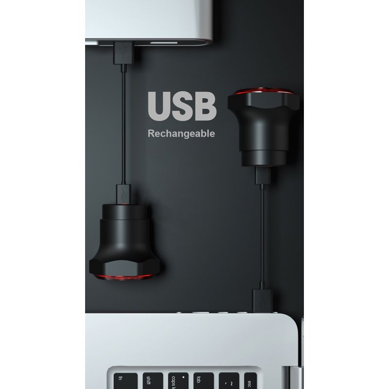 Smart Fahrradschwanz Rücklicht Auto Start Anschlag Bremse IPX6 Wasserdichte USB-Ladung Radfahren Tail Taislight Bike LED-Leuchten