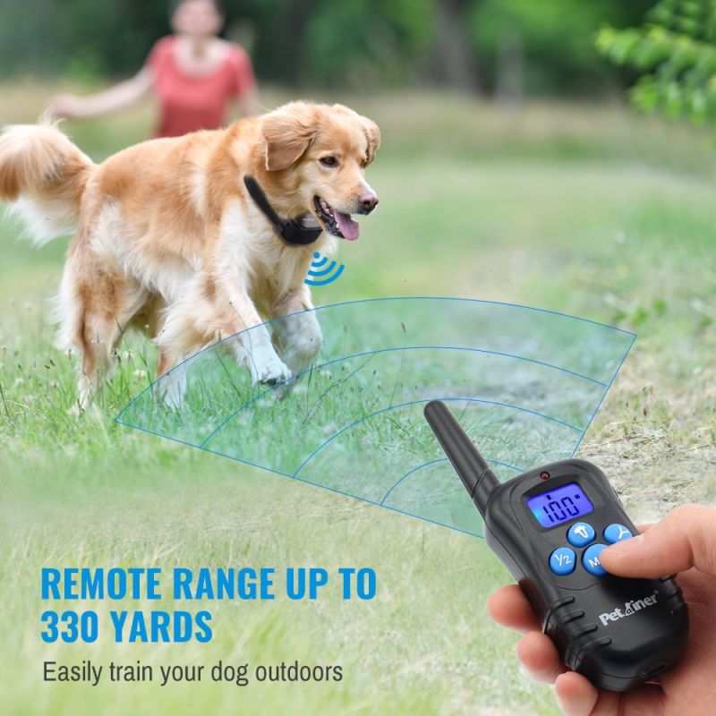 Petrainer 998D 300m Remote Electric Hundekragen Schock Vibration Wiederaufladbarer Regenschutzhund-Trainingskragen mit LCD-Display