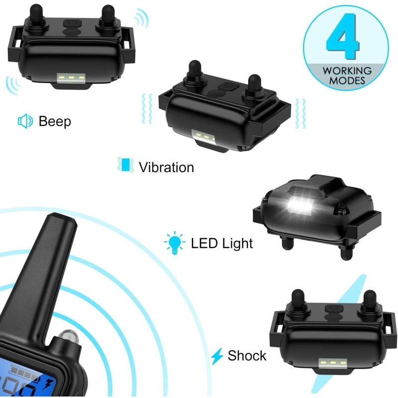 800m Electric Hunde-Trainingskragen PET-Fernbedienung wasserdicht wiederaufladbar mit LCD-Anzeige für alle Größenschlag-Schwingungsklang