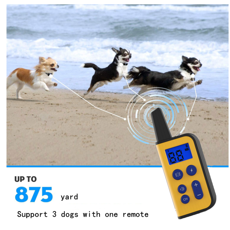 2020 neue 1000m Electric Hunde-Trainingskragen PET-Fernbedienung wasserdicht wiederaufladbar mit LCD-Anzeige für alle Größe Bark-Stop-Halsbänder