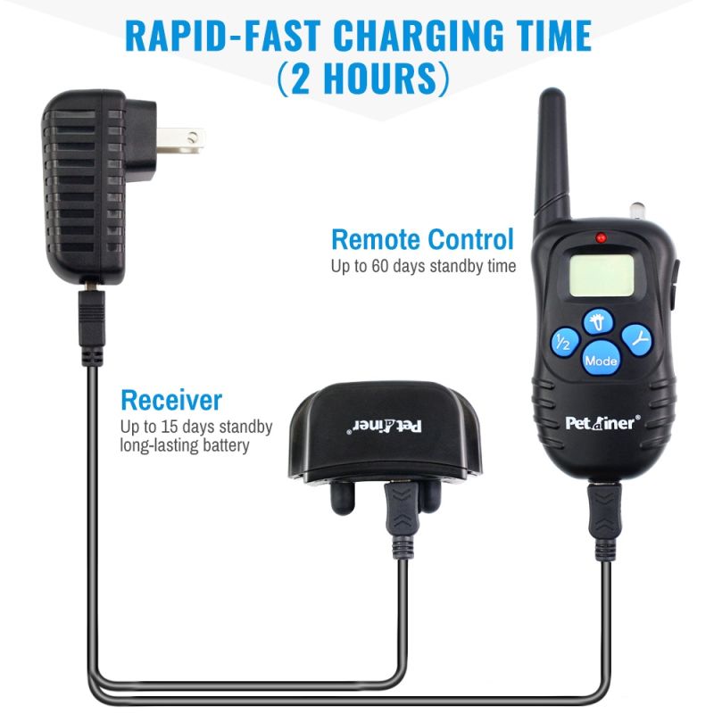 Petrainer 998D 300m Remote Electric Hundekragen Schock Vibration Wiederaufladbarer Regenschutzhund-Trainingskragen mit LCD-Display
