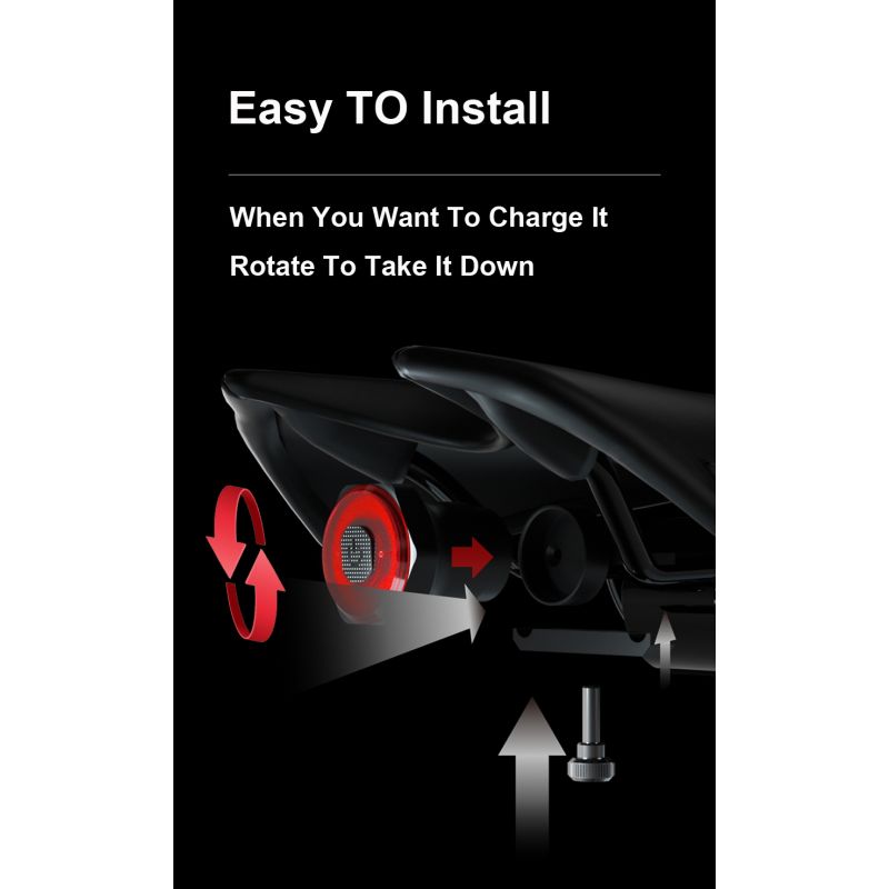 Smart Fahrradschwanz Rücklicht Auto Start Anschlag Bremse IPX6 Wasserdichte USB-Ladung Radfahren Tail Taislight Bike LED-Leuchten