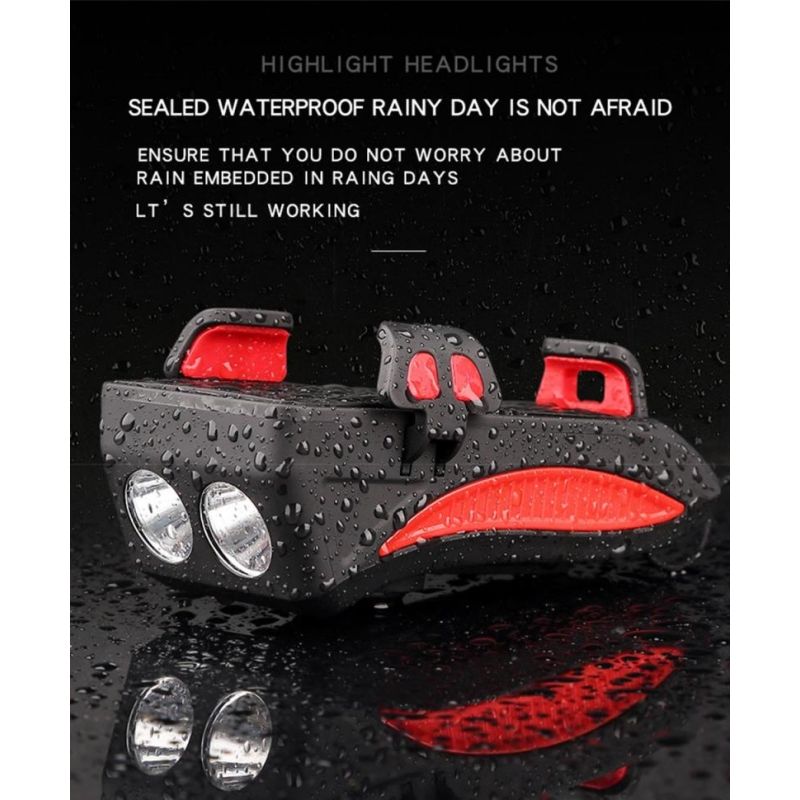 Multifunktions-4 in 1 MTB Fahrradlicht USB wiederaufladbare LED-Fahrrad-Kopf-Lampe Fahrrad Horn-Telefonhalter Powerbank-Radfahren-Frontlicht