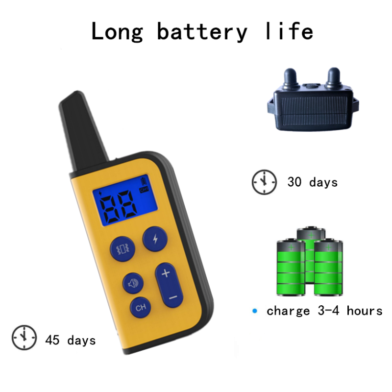 2020 neue 1000m Electric Hunde-Trainingskragen PET-Fernbedienung wasserdicht wiederaufladbar mit LCD-Anzeige für alle Größe Bark-Stop-Halsbänder