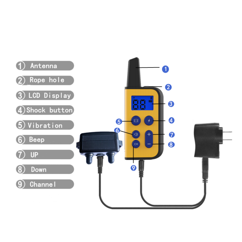 2020 neue 1000m Electric Hunde-Trainingskragen PET-Fernbedienung wasserdicht wiederaufladbar mit LCD-Anzeige für alle Größe Bark-Stop-Halsbänder