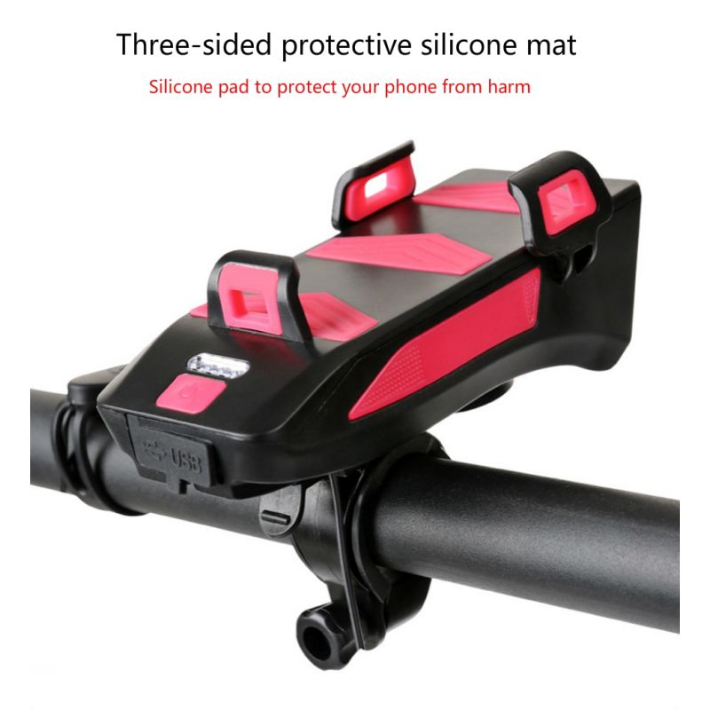 Fahrradlicht Multifunktions 4 in 1 Fahrradlicht 800 Lumen Fahrrad Taschenlampe Fahrrad Horn Telefon Halter Power Bank Fahrrad Frontlicht