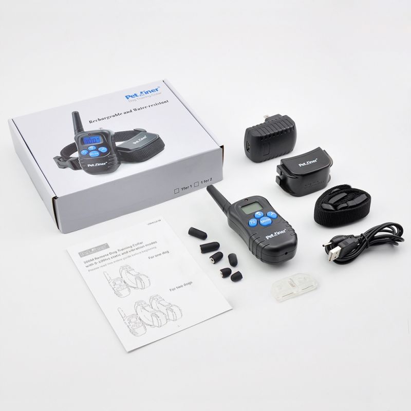 Petrainer 998D 300m Remote Electric Hundekragen Schock Vibration Wiederaufladbarer Regenschutzhund-Trainingskragen mit LCD-Display