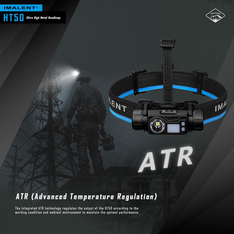 IMALENT HT50 LED-Stirnlampe mit zwei Lichtquellen