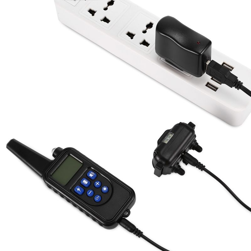 2020 neue 800m Electric Hunde-Trainingskragen PET-Fernbedienung wasserdicht wiederaufladbar mit LCD-Anzeige für alle Größenschlag-Schwingungsklang