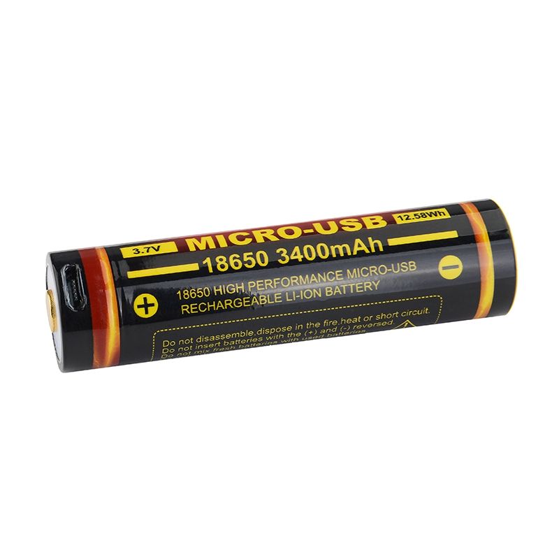 TrustFire 18650 3400mAh 3.7V Micro USB Wiederaufladbare Li-Ion-Batterie