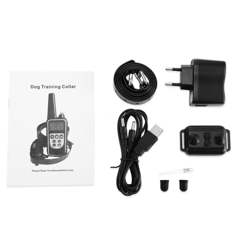 2020 neue 800m Electric Hunde-Trainingskragen PET-Fernbedienung wasserdicht wiederaufladbar mit LCD-Anzeige für alle Größenschlag-Schwingungsklang