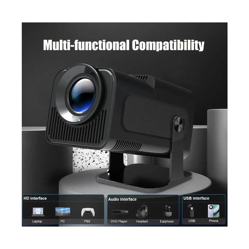 HY320 Android 11 390ANSI Projektor 4K Native 1080P Dual Wifi6 BT5.0 Kino Outdoor Tragbarer Projektor