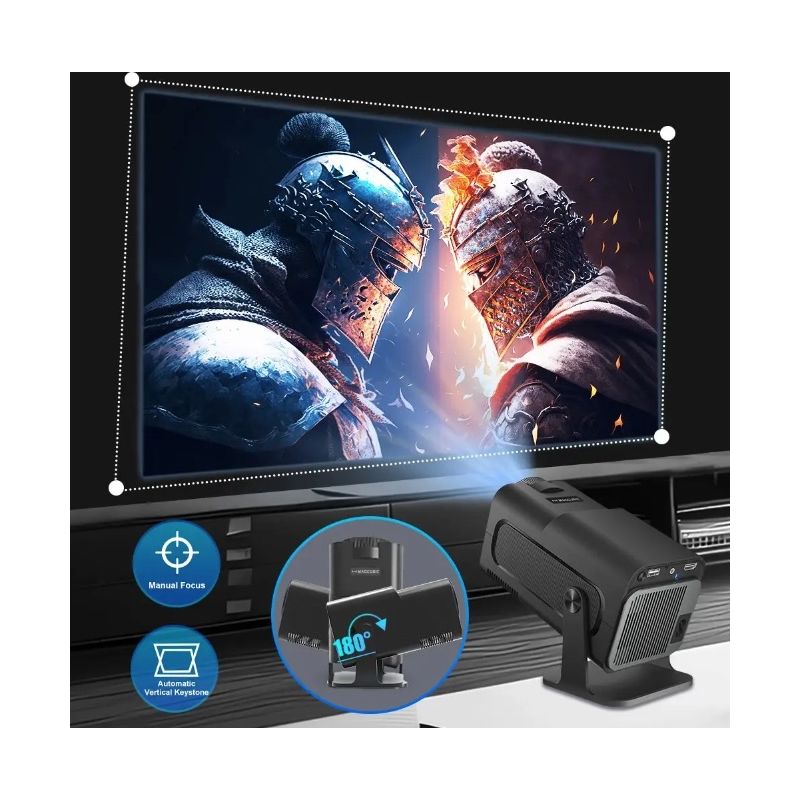 HY320 Android 11 390ANSI Projektor 4K Native 1080P Dual Wifi6 BT5.0 Kino Outdoor Tragbarer Projektor