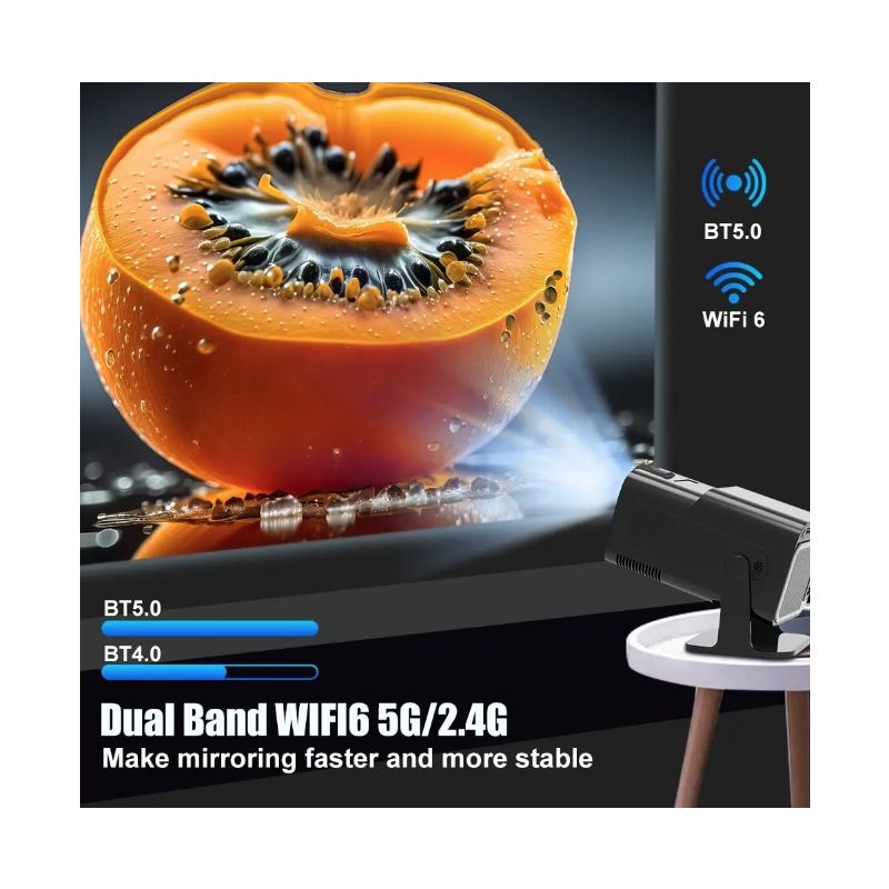 HY320 Android 11 390ANSI Projektor 4K Native 1080P Dual Wifi6 BT5.0 Kino Outdoor Tragbarer Projektor