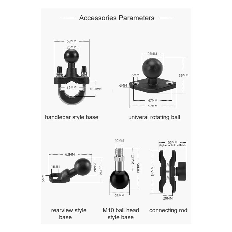 ROCKBROS Telefonhalter Drehbarer Aluminium Verstellbarer Motorrad-Telefonhalter Rutschfester Fahrrad-Telefonständer Elektrischer Motorradhalter