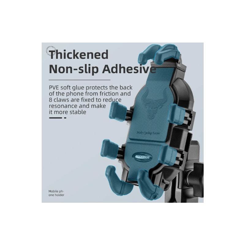 ROCKBROS Telefonhalter Drehbarer Aluminium Verstellbarer Motorrad-Telefonhalter Rutschfester Fahrrad-Telefonständer Elektrischer Motorradhalter