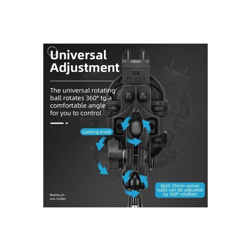 ROCKBROS Telefonhalter Drehbarer Aluminium Verstellbarer Motorrad-Telefonhalter Rutschfester Fahrrad-Telefonständer Elektrischer Motorradhalter