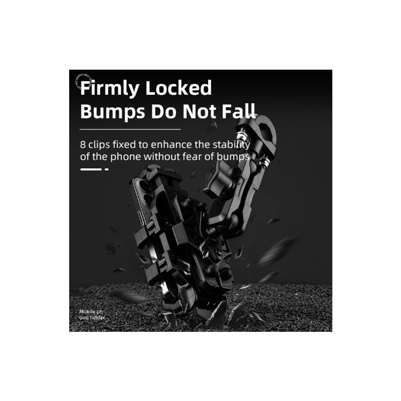 ROCKBROS Telefonhalter Drehbarer Aluminium Verstellbarer Motorrad-Telefonhalter Rutschfester Fahrrad-Telefonständer Elektrischer Motorradhalter