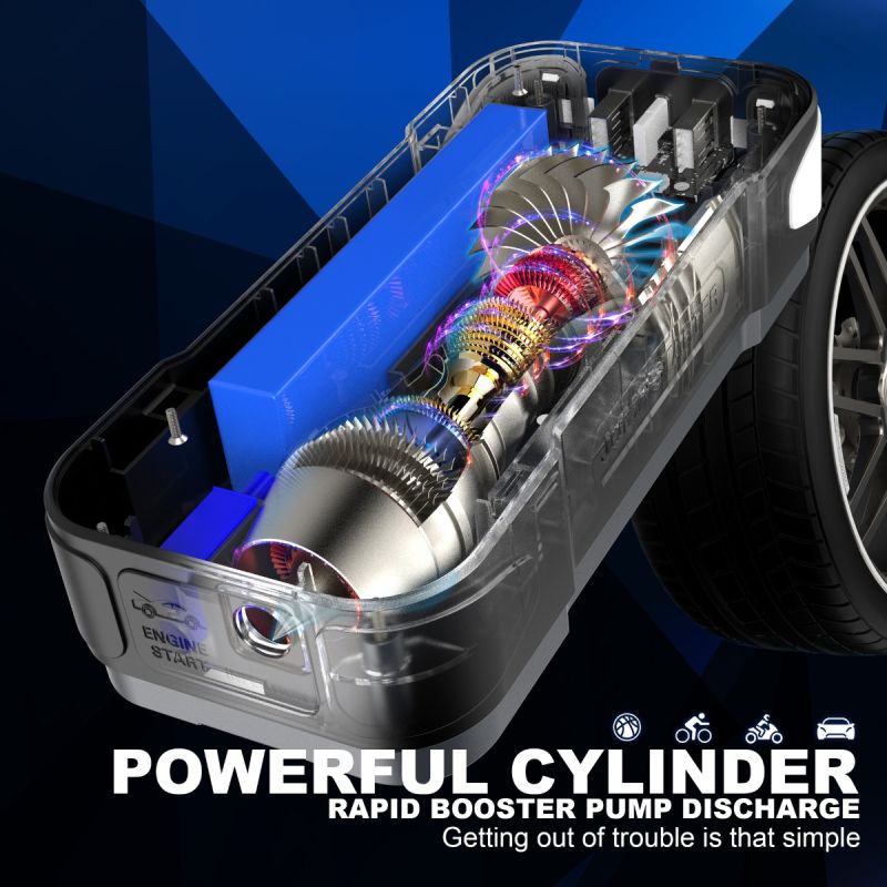 Starthilfe-Powerbank, tragbares Ladegerät, Startgerät für Notfall-Autobatterie-Starthilfe