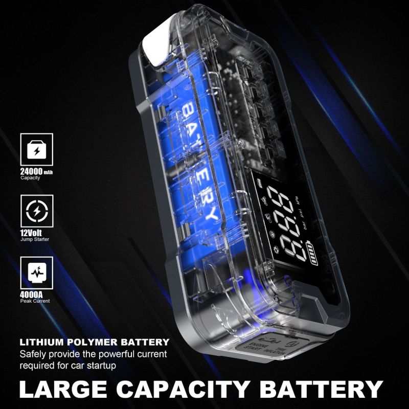 Starthilfe-Powerbank, tragbares Ladegerät, Startgerät für Notfall-Autobatterie-Starthilfe