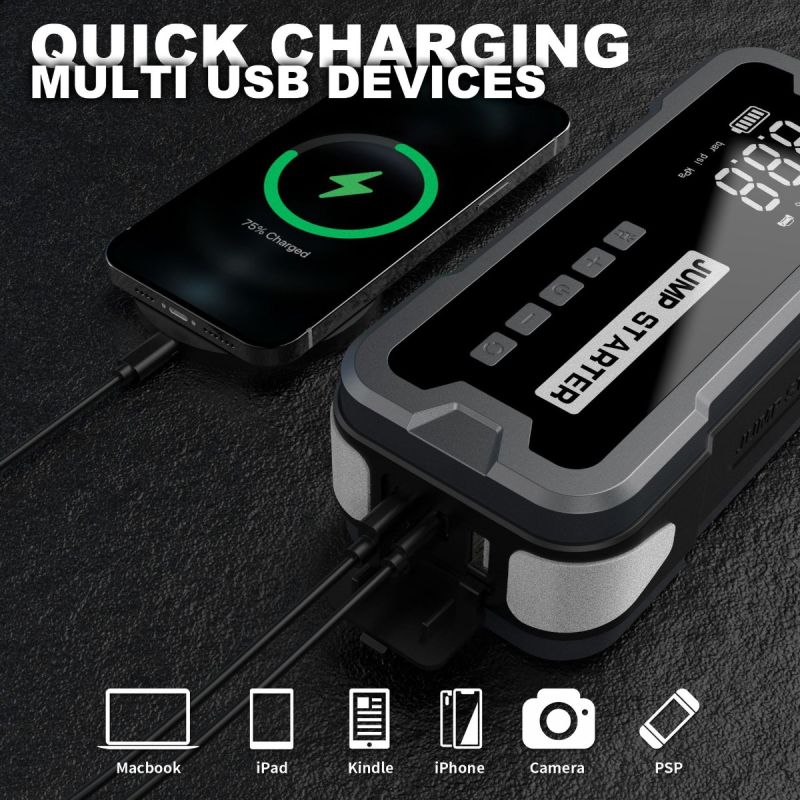 Starthilfe-Powerbank, tragbares Ladegerät, Startgerät für Notfall-Autobatterie-Starthilfe