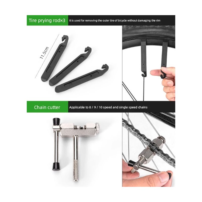 ROCKBROS Fahrrad-Reparaturwerkzeug-Set, professionelles Fahrrad-Reparaturwerkzeug, multifunktionales Fahrrad-Reparaturwerkzeug-Set, Fahrrad-Fix-Sets