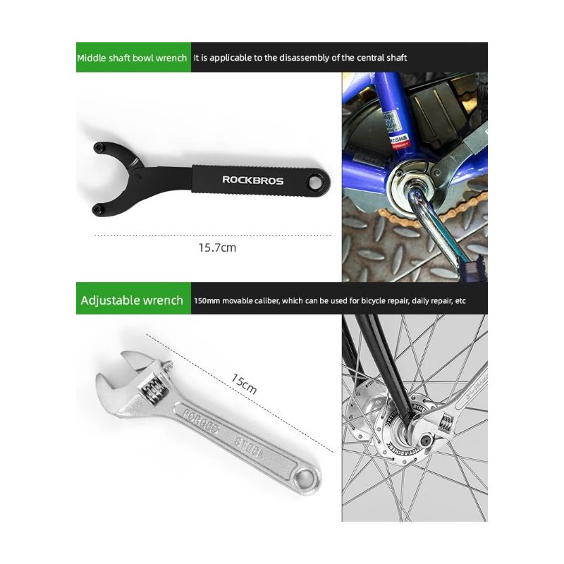 ROCKBROS Fahrrad-Reparaturwerkzeug-Set, professionelles Fahrrad-Reparaturwerkzeug, multifunktionales Fahrrad-Reparaturwerkzeug-Set, Fahrrad-Fix-Sets