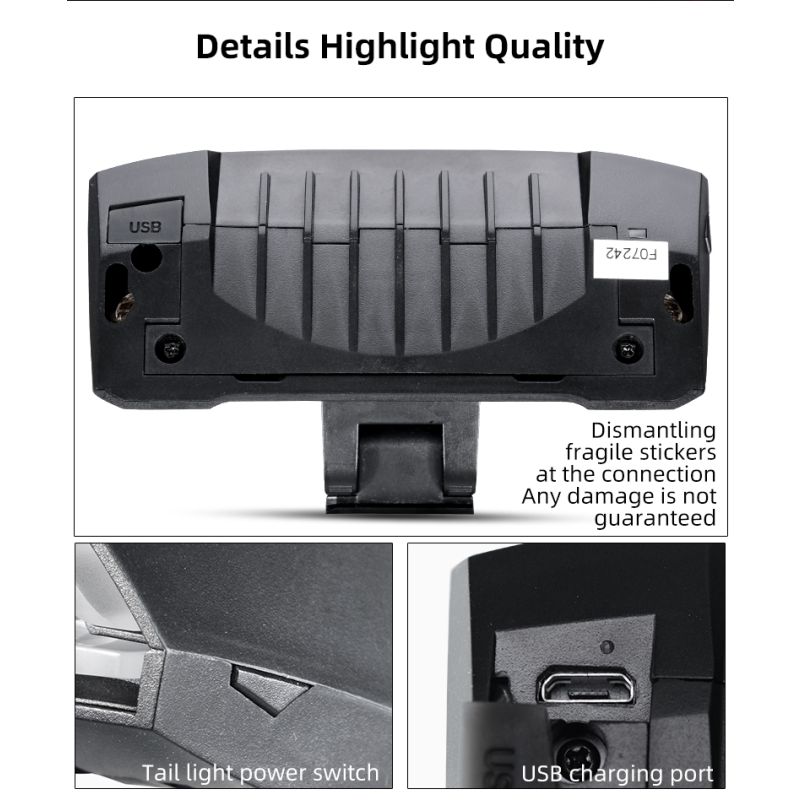 ROCKBROS LKWD-R1 Fahrradlicht Smart USB LED Drahtlose Fernbedienung Fahrradrücklicht MTB Straße Laser Blinker Fahrradlampe Rücklicht